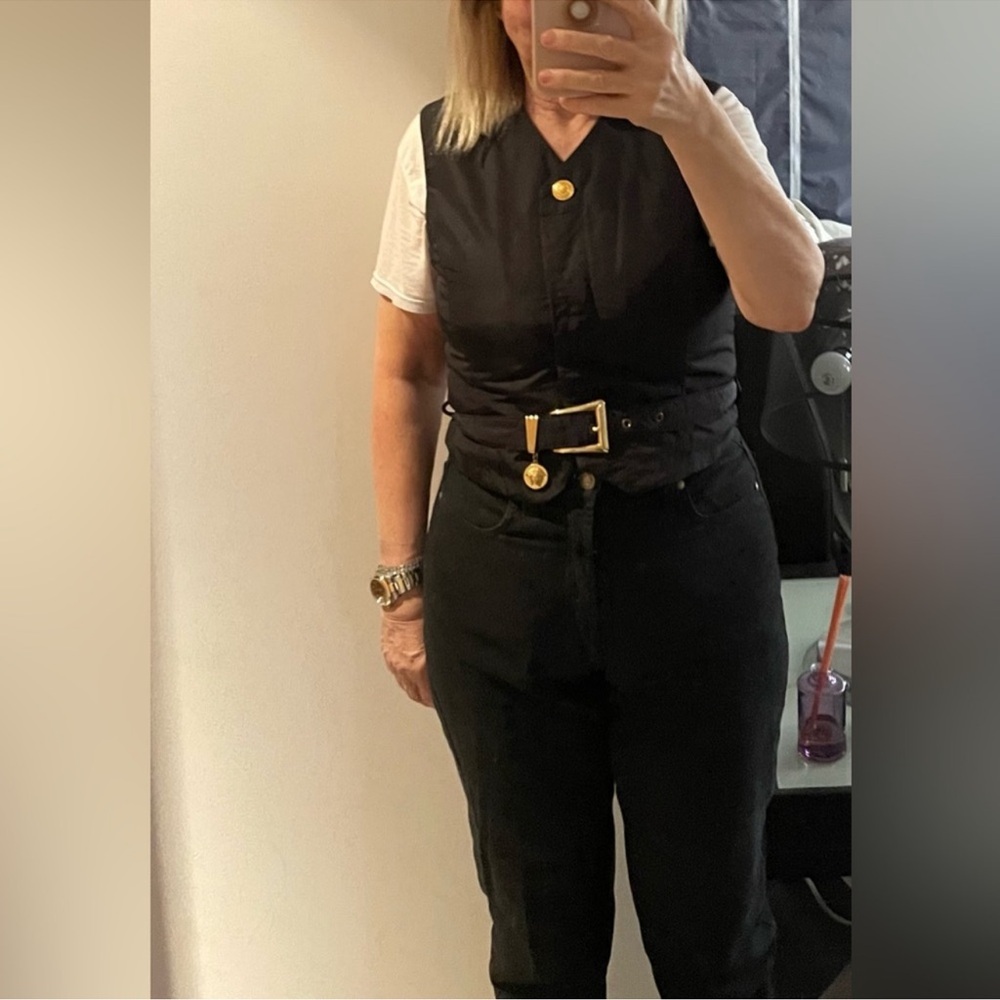 VINTAGE VERSACE BLACK HIGH RISE JEANS